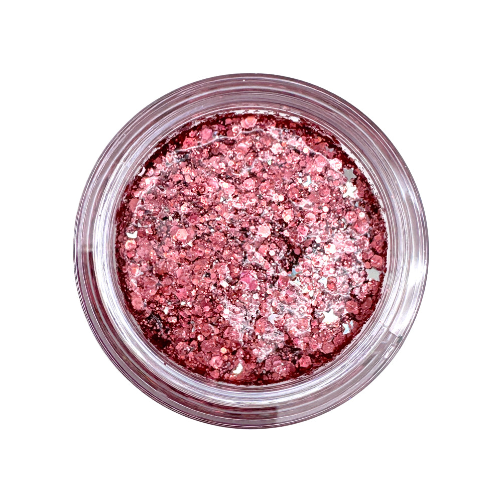 Cosmic Burst - Celestial Rose Festival & Rave Glitter Makeup