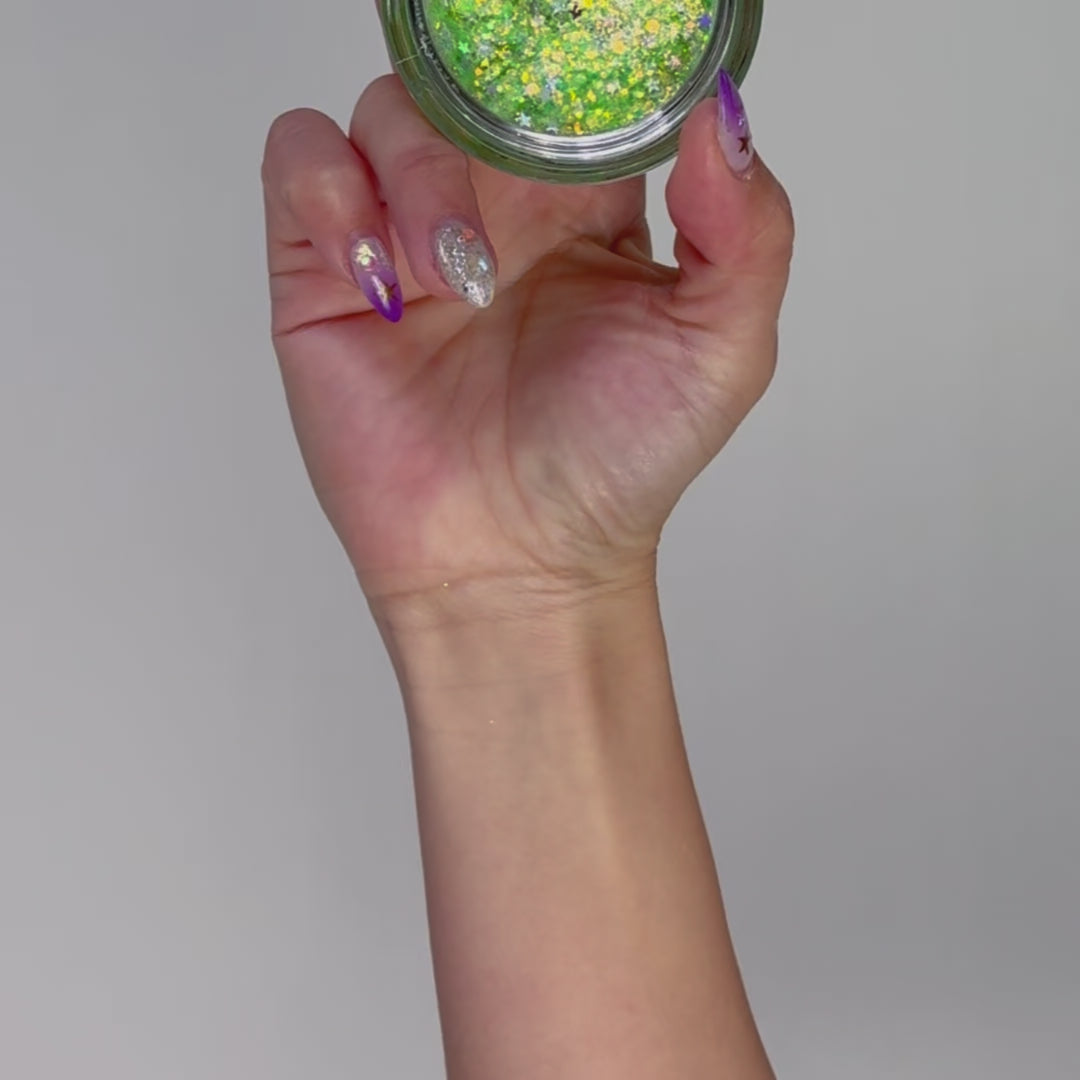 Cosmic Light - Lime Light 
Festival & Rave Glitter Makeup